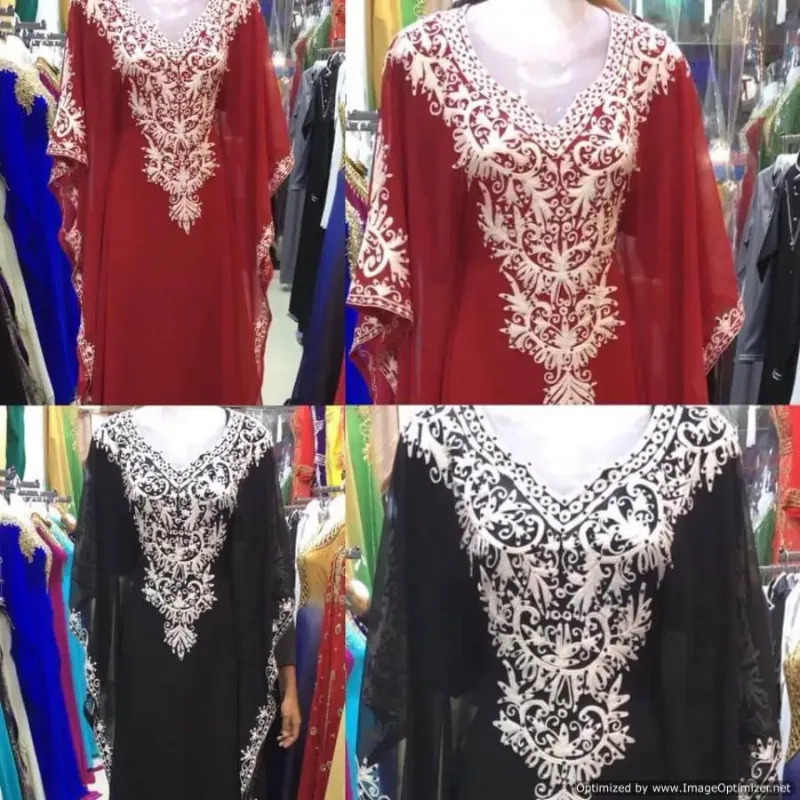 Picture of Radhe Designer White Georgette Kaftan Dress for Women - F2257