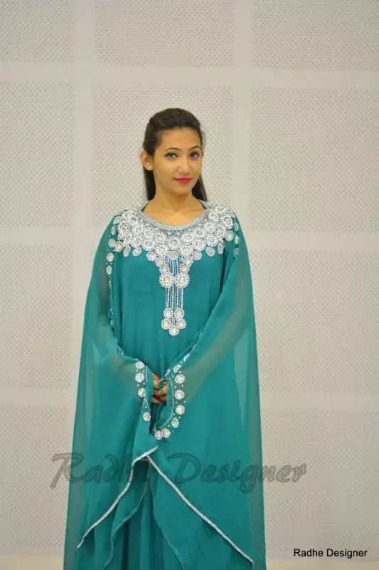 Picture of Radhe Designer Black Georgette Kaftan Dress for Women - Y547