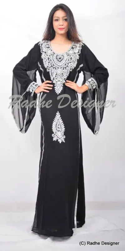 Picture of Radhe Designer Purple Georgette Kaftan Dress for Women - Y24