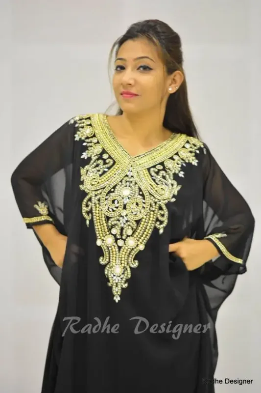 Picture of Radhe Designer Multicolor Georgette Kaftan Dress for Women - Y350