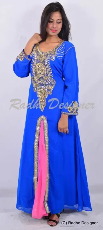 Picture of Radhe Designer Multicolor Georgette Kaftan Dress for Women - Y664