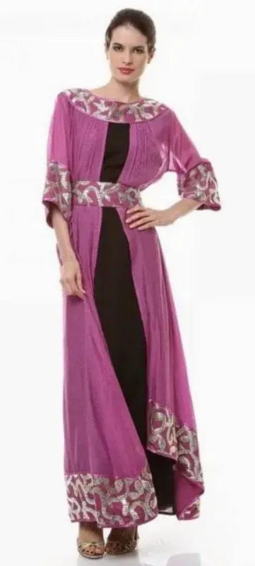 Picture of Radhe Designer Black Georgette Kaftan Dress for Women - F5517