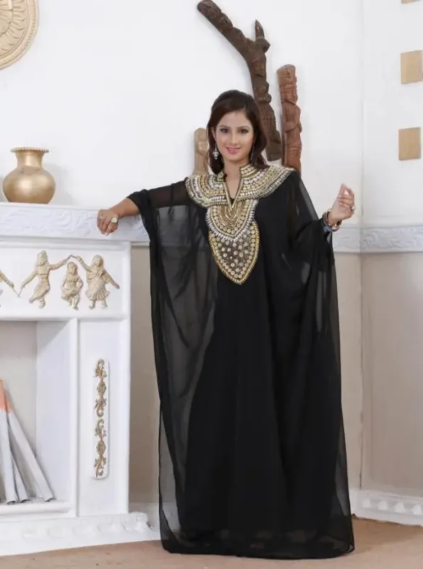Picture of Radhe Designer White Georgette Kaftan Dress for Women - F10711