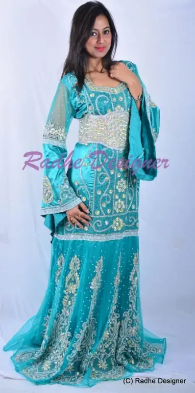 Picture of Radhe Designer Blue Georgette Kaftan Dress for Women - Y117