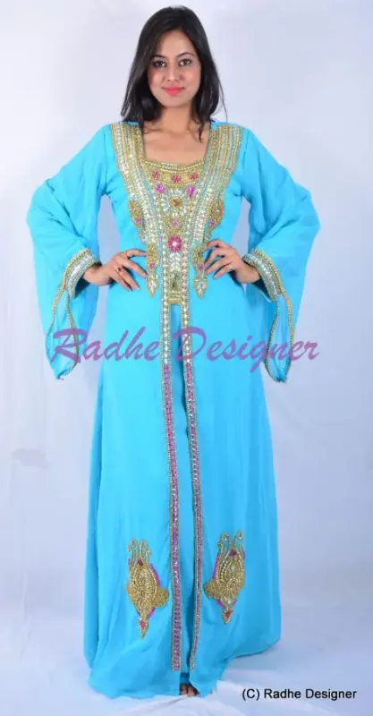 Picture of Multi Color Georgette Kaftan Dress for Women - Look 10400
