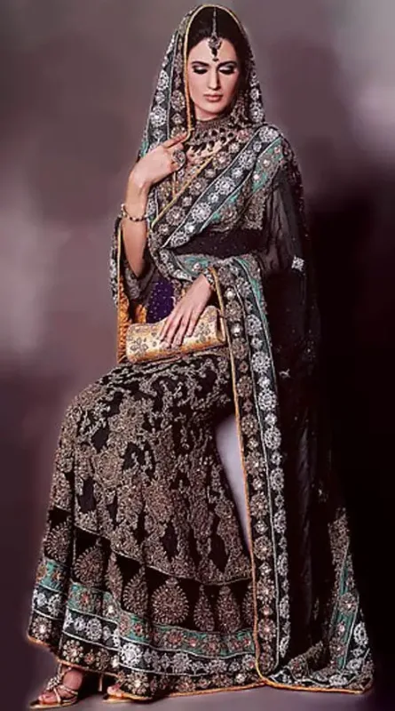 Picture of Radhe Designer Black Georgette Kaftan Dress for Women - F5568