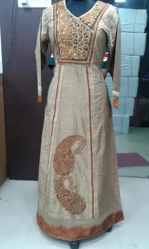 Picture of Yellow Cotton Kaftan Dress for Women - Look 10415