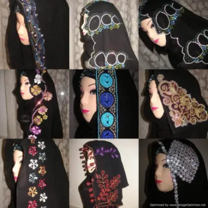 Picture of Pieces/One Roll Women's Square Neck Hijab Pins V-Neck Scarf