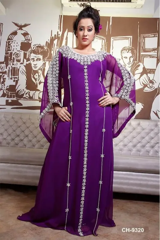 Picture of Radhe Designer Multicolor Georgette Kaftan Dress for Women - F6094