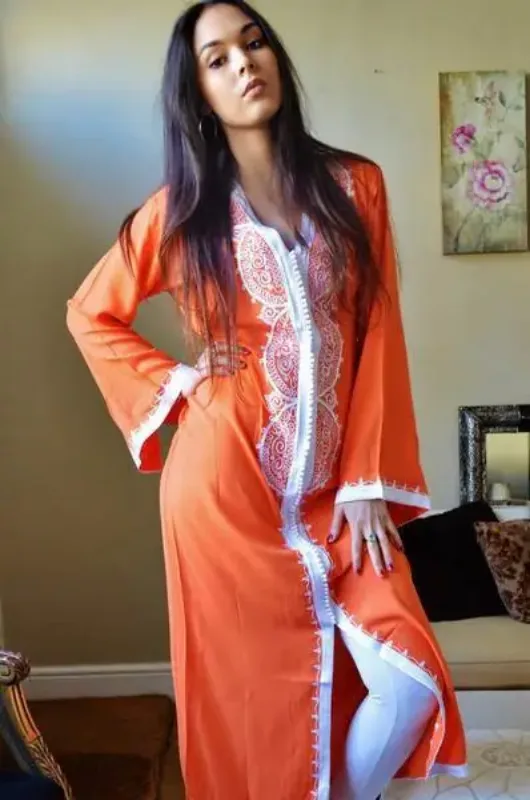Picture of Radhe Designer Pink Cotton Kaftan Dress for Women - F10577
