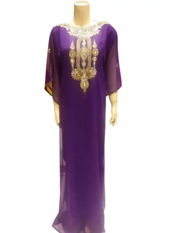 Picture of Blue Georgette Kaftan Dress for Women - Look 10481