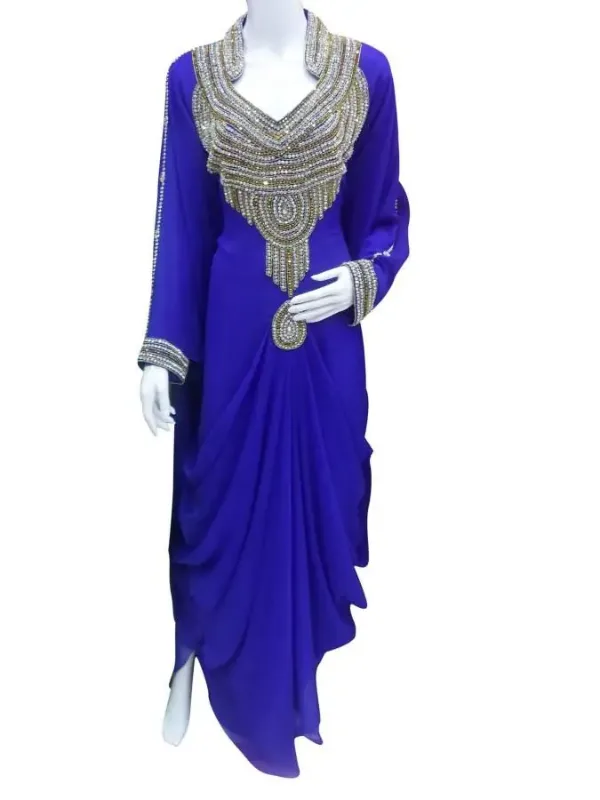 Picture of Black Georgette Kaftan Dress for Women - Look 10507
