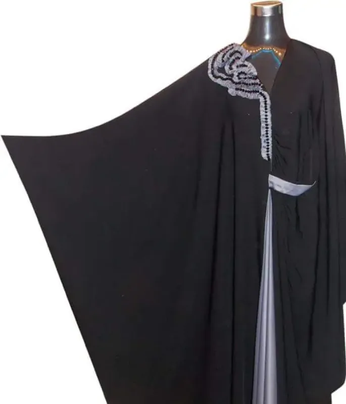 Picture of Black Georgette Kaftan Dress for Women - Look 10538