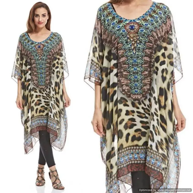 Picture of Radhe Designer Blue Georgette Kaftan Dress for Women - F3053