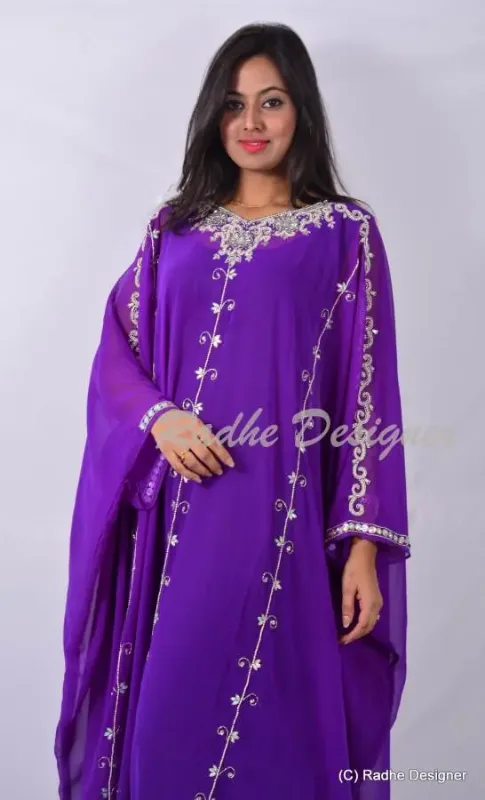 Picture of Radhe Designer Multicolor Georgette Kaftan Dress for Women - Y930