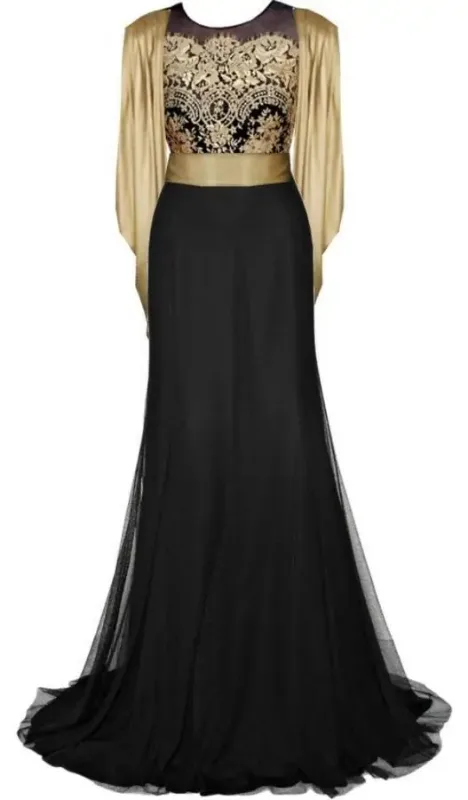 Picture of Radhe Designer Black Georgette Kaftan Dress for Women - F7894