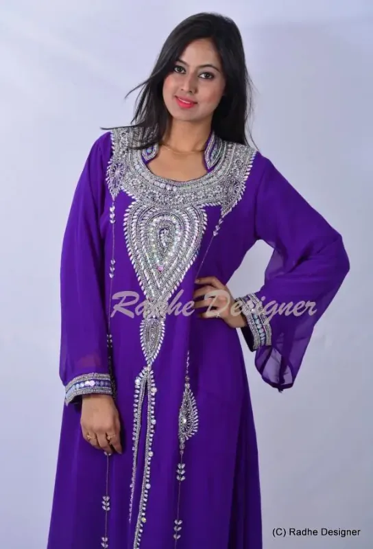 Picture of Radhe Designer Multicolor Georgette Kaftan Dress for Women - Y948