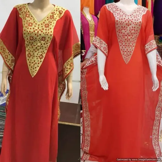 Picture of red n golden bridal dresses,abaya,jilbab,kaftan dress,,