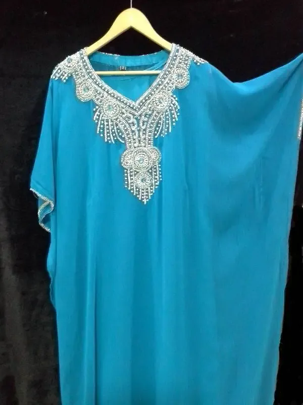 Picture of White Georgette Kaftan Dress for Women - Look 10622
