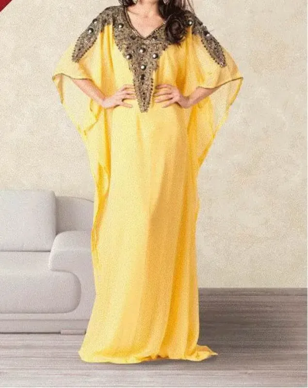 Picture of Multi Color Georgette Kaftan Dress for Women - Look 10638
