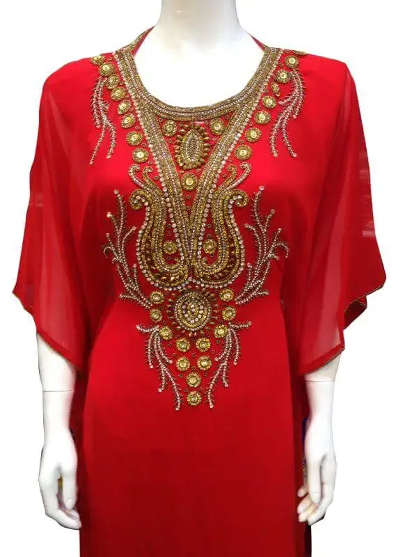 Picture of Radhe Designer White Georgette Kaftan Dress for Women - F4759