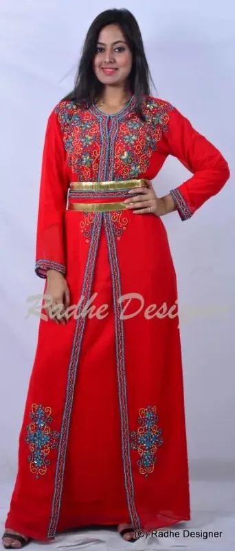 Picture of Radhe Designer Multicolor Georgette Kaftan Dress for Women - Y861