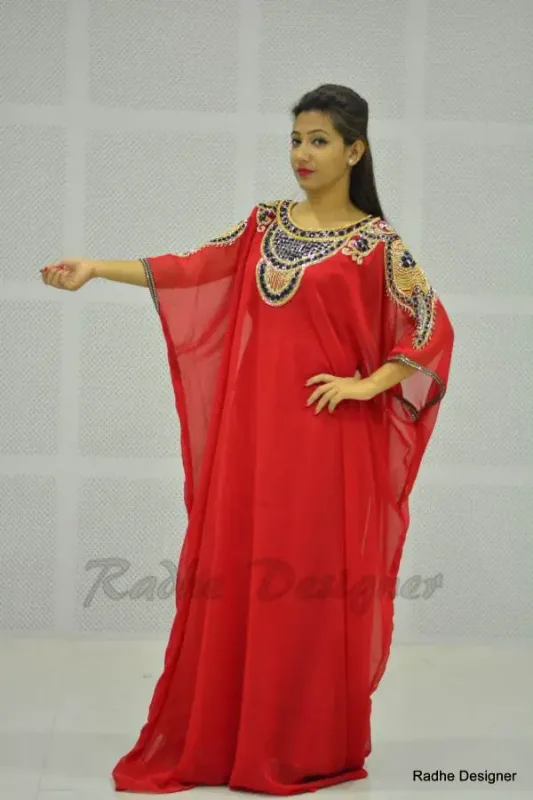 Picture of Radhe Designer Black Georgette Kaftan Dress for Women - Y479