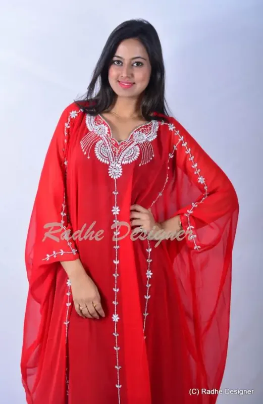 Picture of Radhe Designer Blue Georgette Kaftan Dress for Women - Y1012
