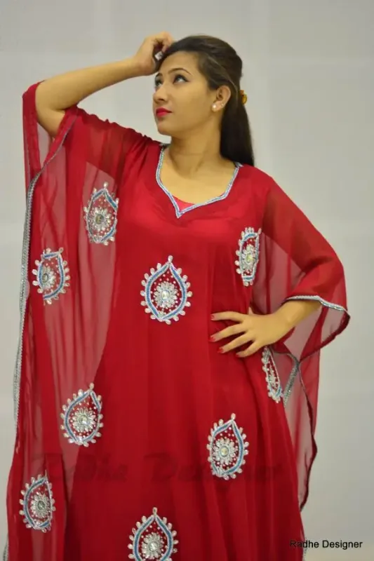 Picture of Radhe Designer Blue Georgette Kaftan Dress for Women - Y474
