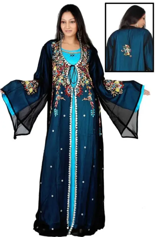Picture of Radhe Designer Blue Georgette Kaftan Dress for Women - F10375