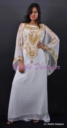 Picture of royal blue modern georgette dubai kaftan for women part