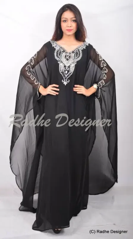 Picture of Multi Color Georgette Kaftan Dress for Women - Look 10678