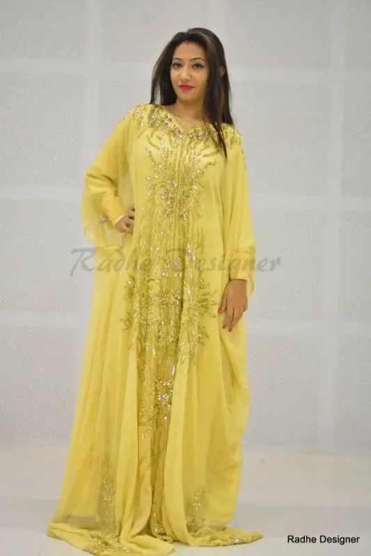 Picture of Radhe Designer Black Georgette Kaftan Dress for Women - Y581