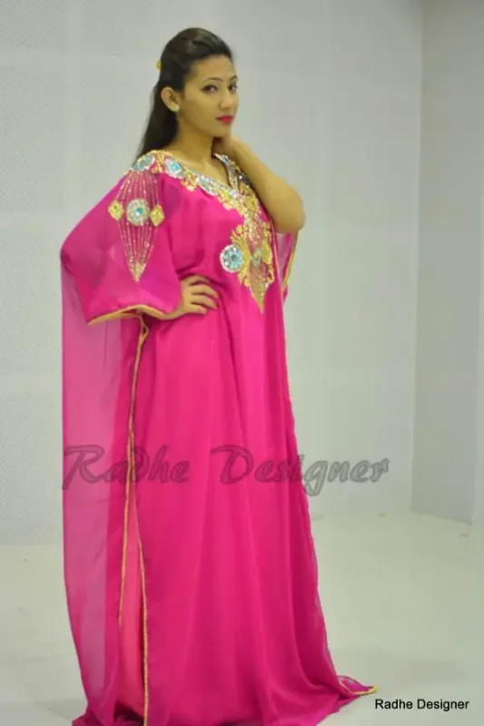 Picture of Radhe Designer Multicolor Georgette Kaftan Dress for Women - Y524