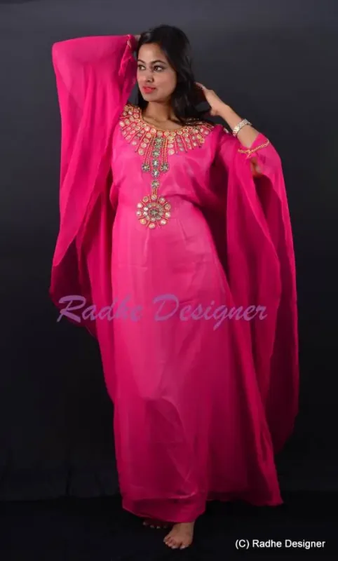 Picture of Radhe Designer Multicolor Georgette Kaftan Dress for Women - Y27