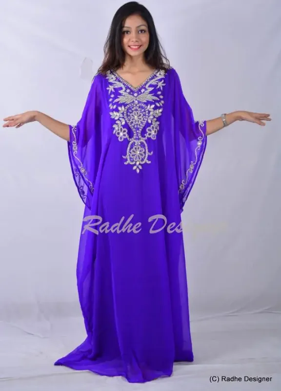 Picture of Radhe Designer Multicolor Georgette Kaftan Dress for Women - Y949