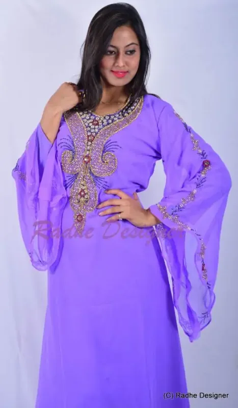 Picture of Radhe Designer Black Georgette Kaftan Dress for Women - Y260