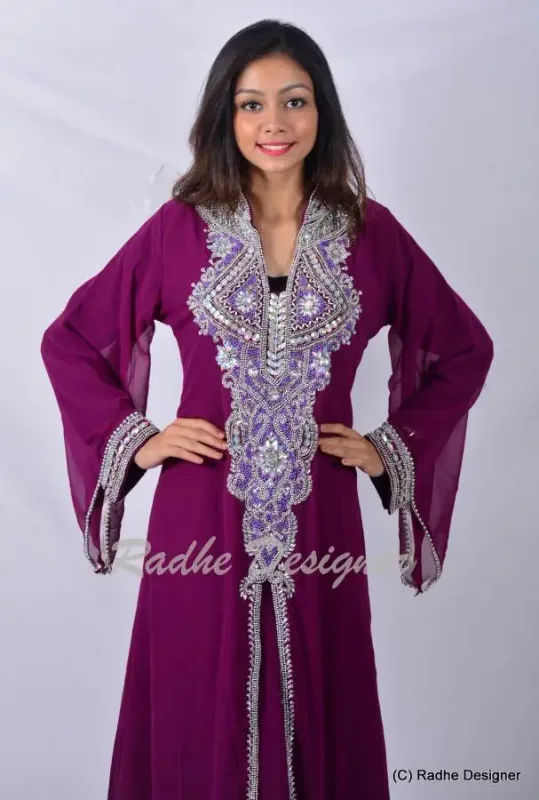 Picture of Radhe Designer Multicolor Georgette Kaftan Dress for Women - Y1080
