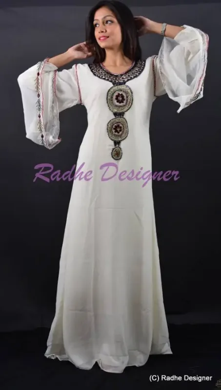 Picture of Radhe Designer Black Georgette Kaftan Dress for Women - Y1212