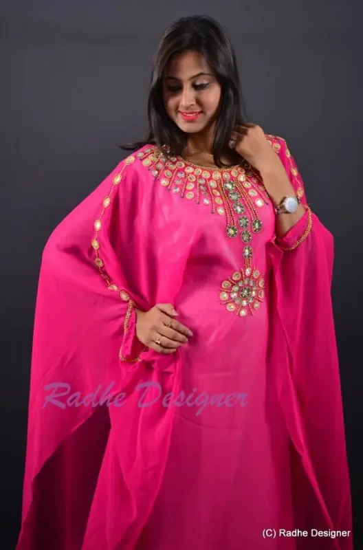 Picture of Radhe Designer Multicolor Georgette Kaftan Dress for Women - Y26