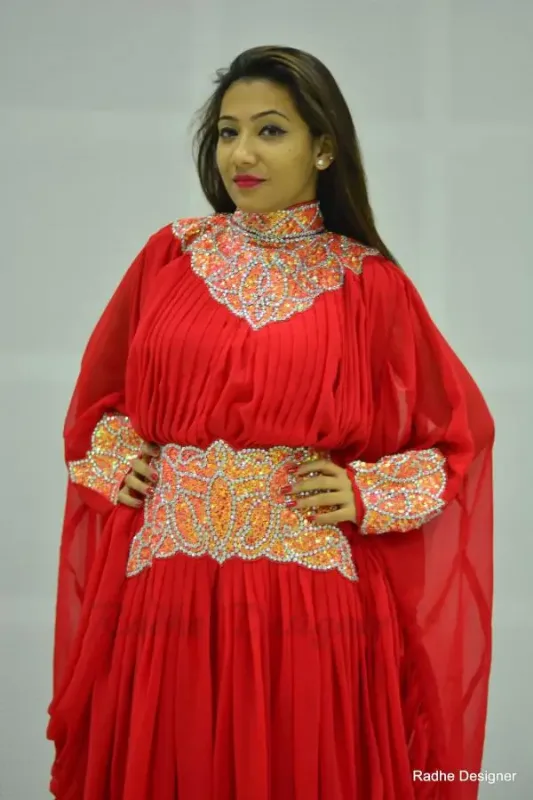 Picture of Radhe Designer Black Georgette Kaftan Dress for Women - Y594