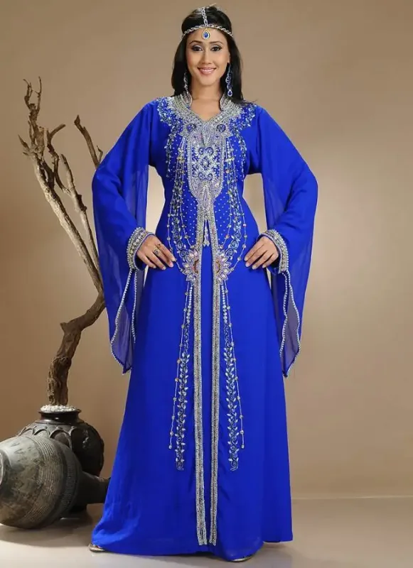 Picture of Radhe Designer White Georgette Kaftan Dress for Women - F10150