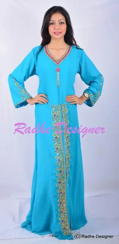 Picture of Radhe Designer Purple Georgette Kaftan Dress for Women - Y159