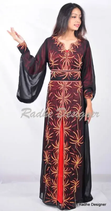 Picture of Radhe Designer Purple Georgette Kaftan Dress for Women - Y636