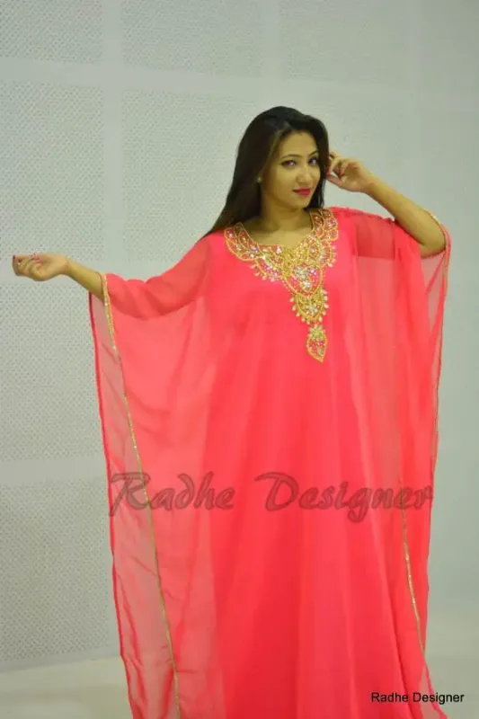 Picture of Radhe Designer Multicolor Georgette Kaftan Dress for Women - Y521