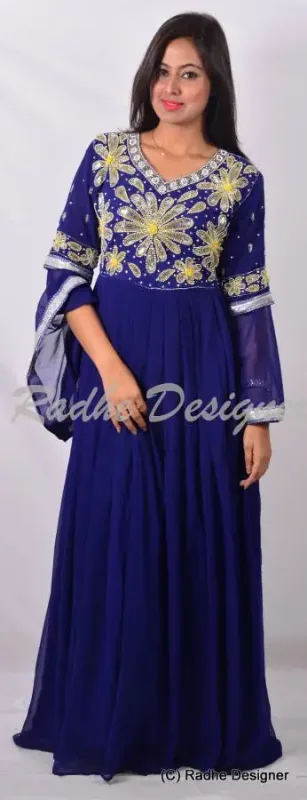 Picture of Radhe Designer Multicolor Georgette Kaftan Dress for Women - Y842