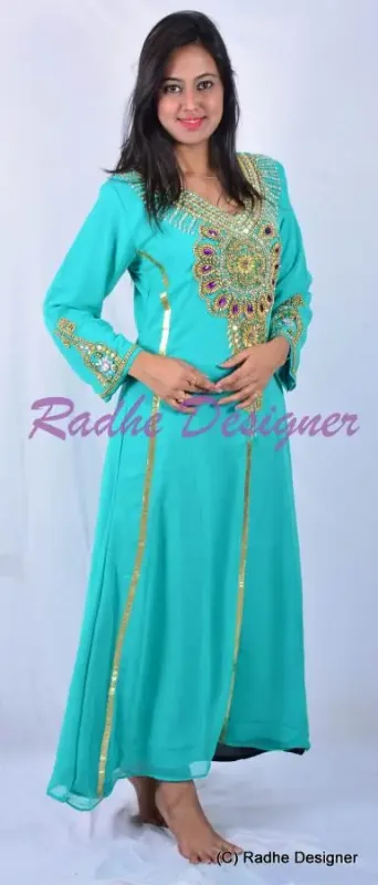 Picture of Radhe Designer Multicolor Georgette Kaftan Dress for Women - Y251
