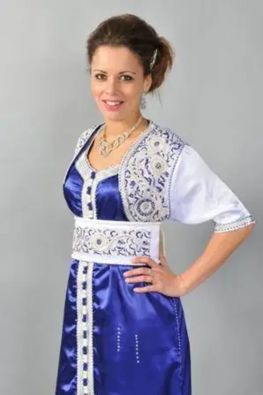 Picture of Radhe Designer White Georgette Kaftan Dress for Women - F10286