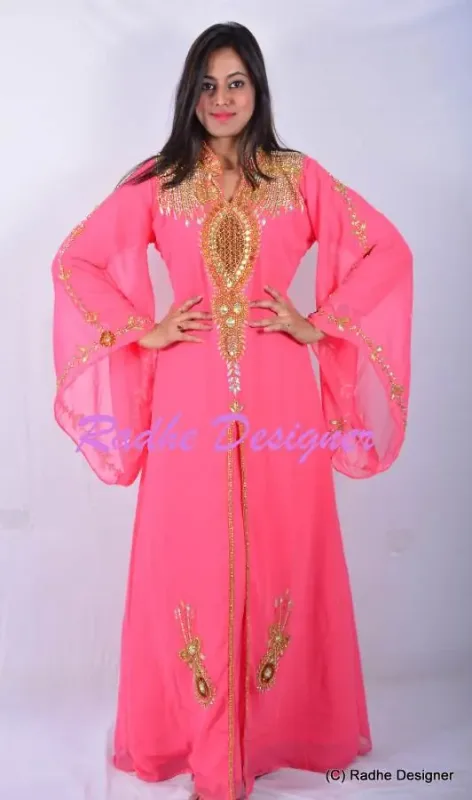 Picture of Radhe Designer Multicolor Georgette Kaftan Dress for Women - Y163