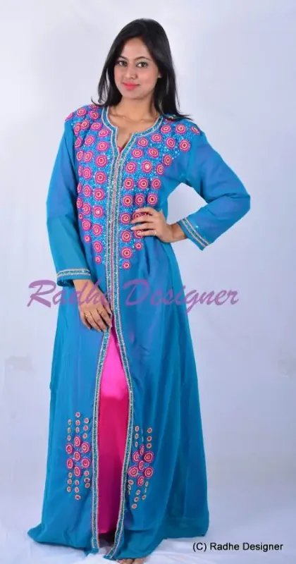 Picture of Multi Color Georgette Kaftan Dress for Women - Look 10743